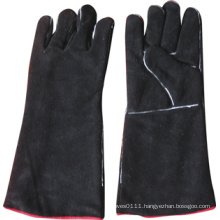 Black Cow Split Leather Welding Work Glove-6524